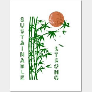 Bamboo And Moon, Sustainable And Strong, Bamboo Posters and Art